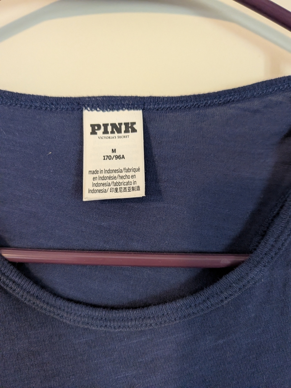 PINK Victoria's Secret Navy Swim Coverup Tank with Light Blue Logo - Picture 2 of 3